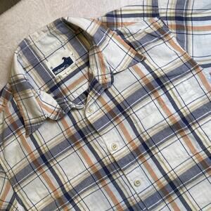 Hollister Men’s Button Down Shirts Short Sleeve Men’s L Large Plaid Y2K